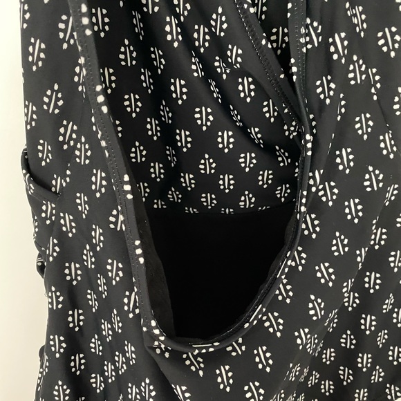 Black Wrap Halter One Piece Swimsuit - Picture 6 of 9